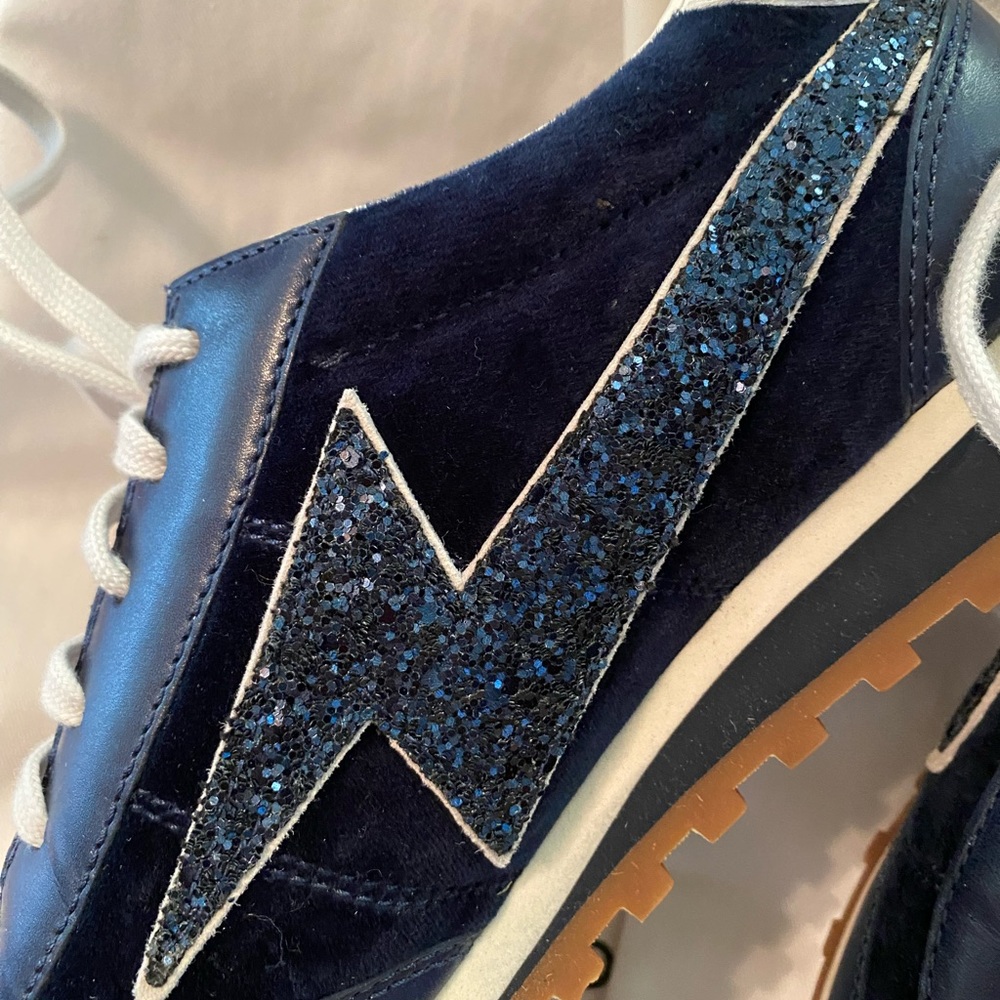 Marc Jacobs- Blue Astor Lightening Bolt Sneaker-Size 39